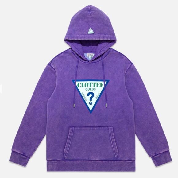 Guess x Clottee Hoodie Jacket Pullover Purple Sweatshirt Top • NEW WITH TAGS - Picture 9 of 14